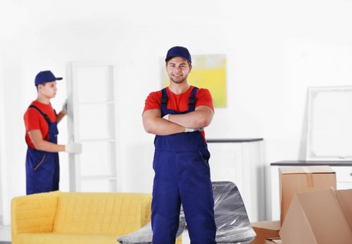 Furniture dismantling and loading during a Docklands office move