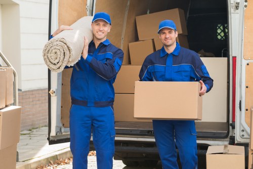 Man and van moving service in Docklands with boxes and furniture