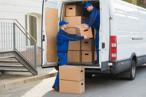 Docklands removal specialists handling boxes and furniture for a local move