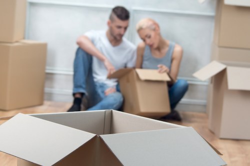 Loading office items for a local Docklands business move