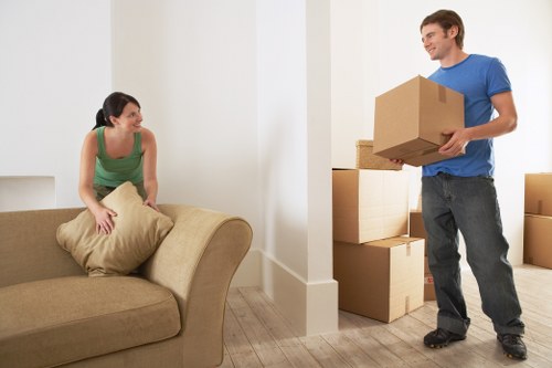 Careful loading of student belongings for a Docklands relocation